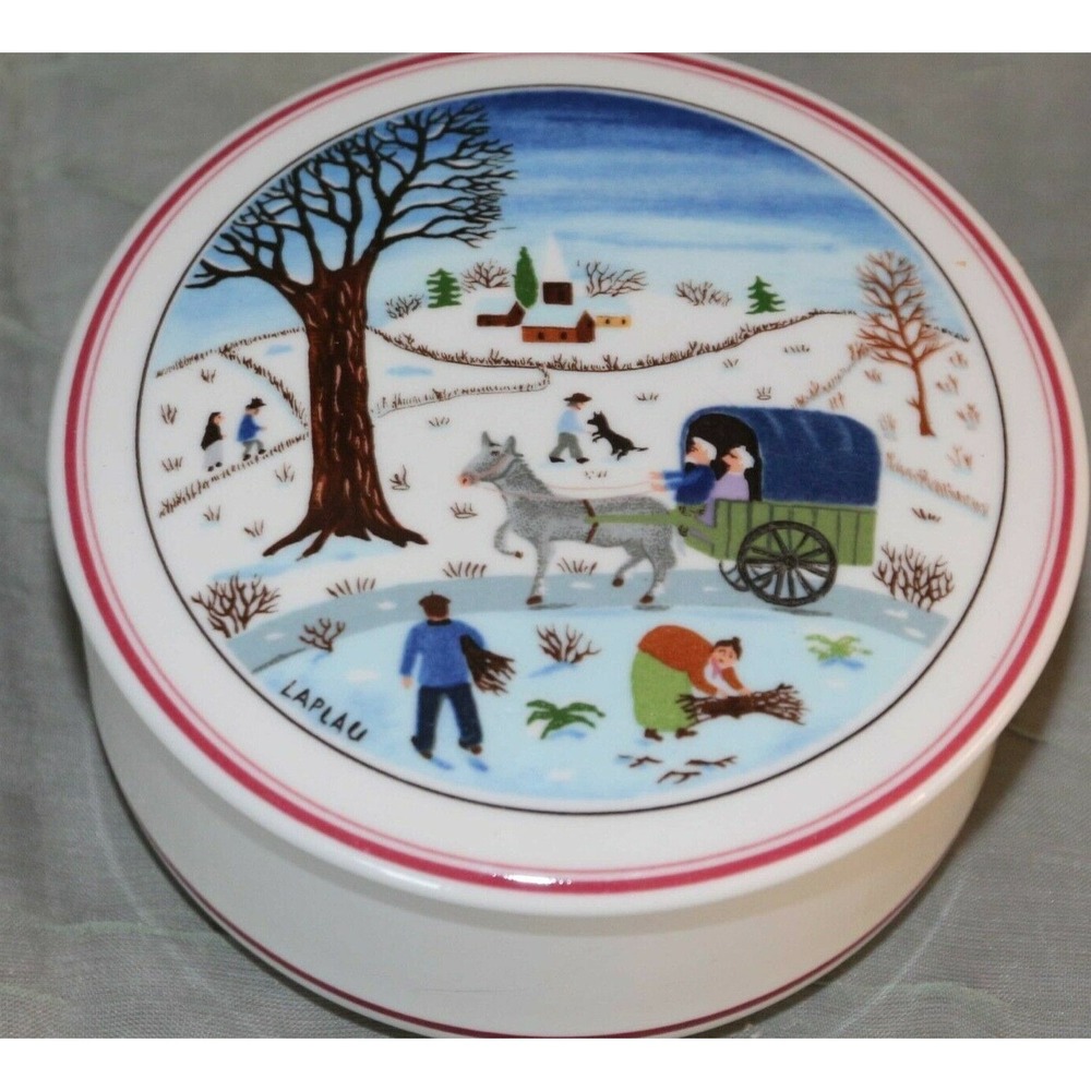Villeroy & Boch Naif Christmas Porcelain Trinket Box w/lid Luxembourg